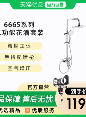 希箭（HOROW）加厚雨滴6665升级款三功能花洒套装O2O