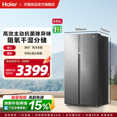 海尔高效除菌除异味冰箱对开双门