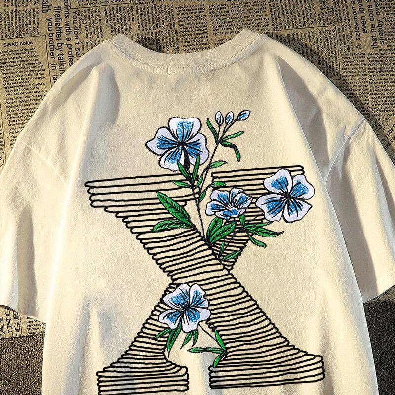 重磅潮流高街美式字母纯棉短袖T恤夏季男女情侣宽松印花半袖上衣