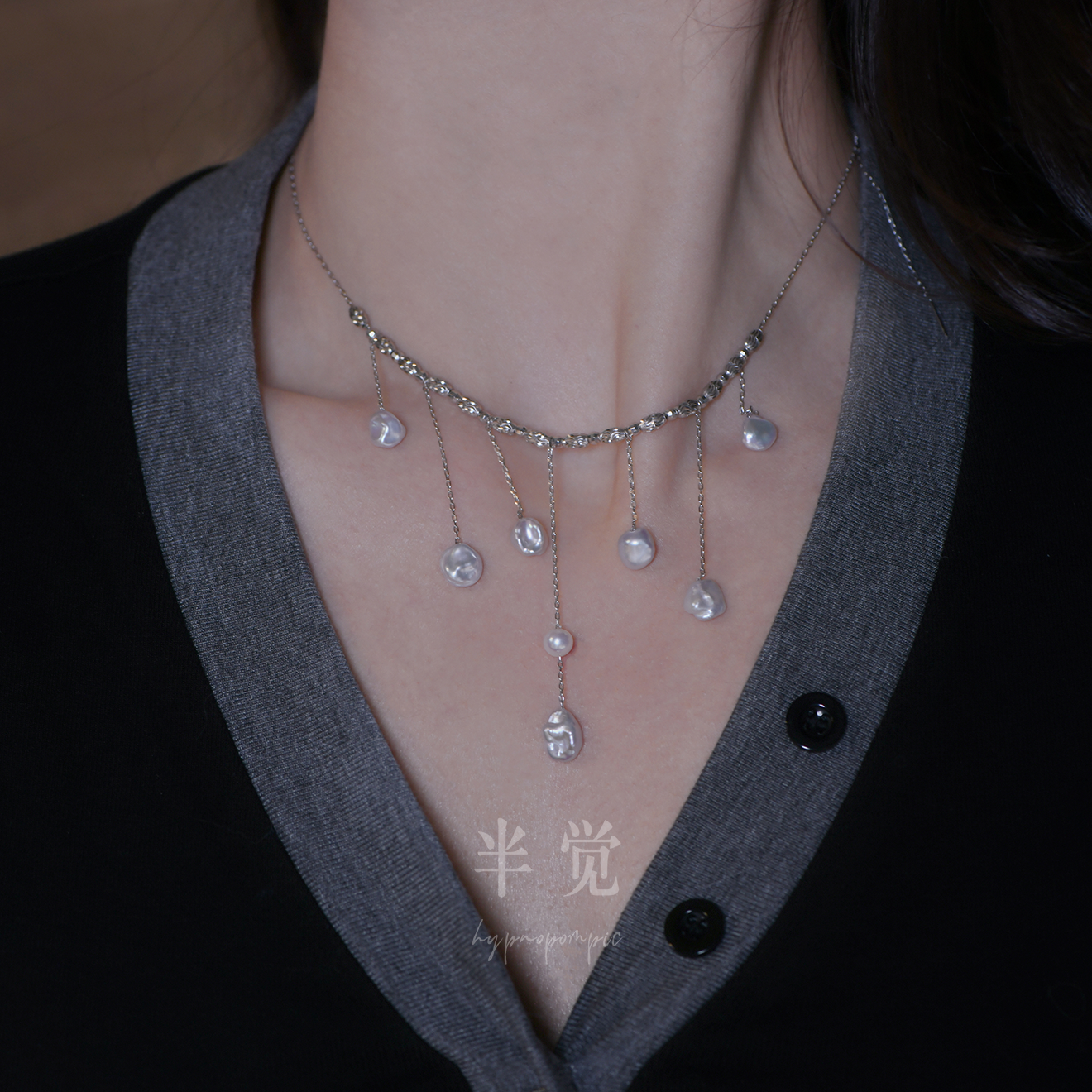 半觉“听雨”错落有致特选炫彩淡水Keshi爆闪微笑项链礼物可开票,饰品/流行首饰/时尚饰品新,项链,淘宝优惠券,粉丝福利购,淘宝优惠卷