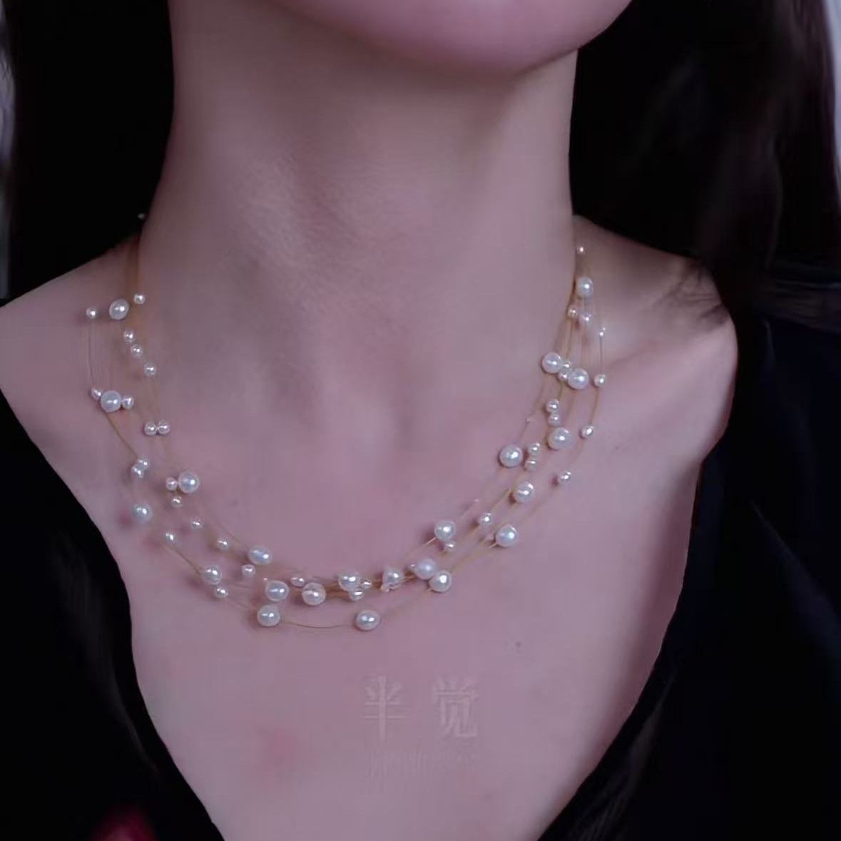 半觉五层星轨繁星点点设计款项链45cm