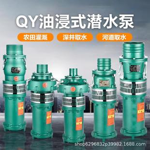 喷泉泵深井取水泵3KW高扬程工程农田灌溉油浸泵 三相潜水泵油浸式