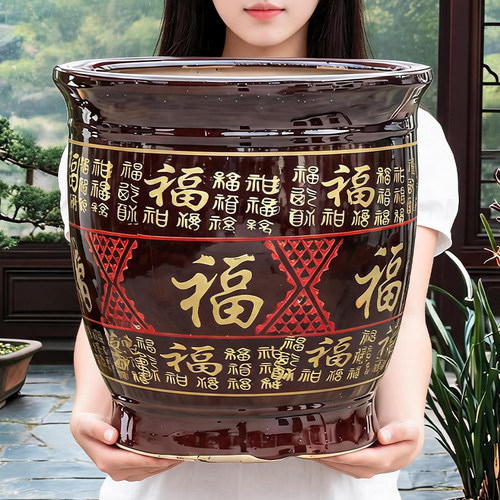 陶瓷花盆特大号百福大口径客厅