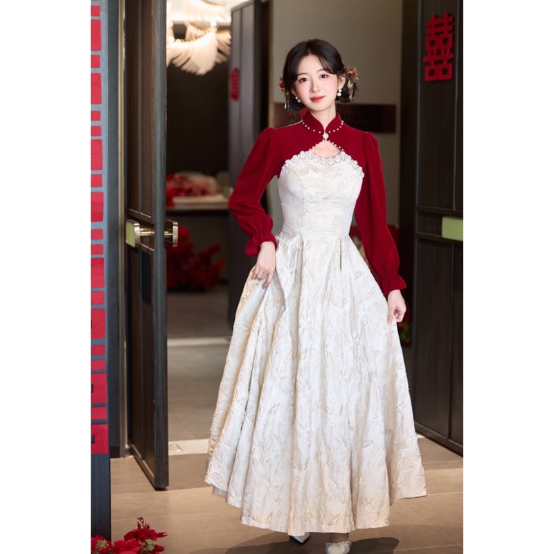 新品新中式旗袍敬酒服新娘2025新款性感J显瘦结婚订婚宴会气质晚图片