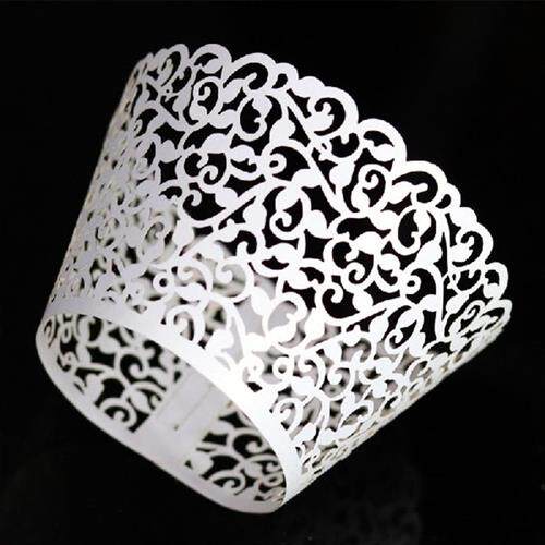 新品50pcs Lace Cupcake Wrapper AHollow Muffin Cupcake Paper