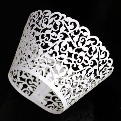新品50pcs Lace Cupcake Wrapper AHollow Muffin Cupcake Paper