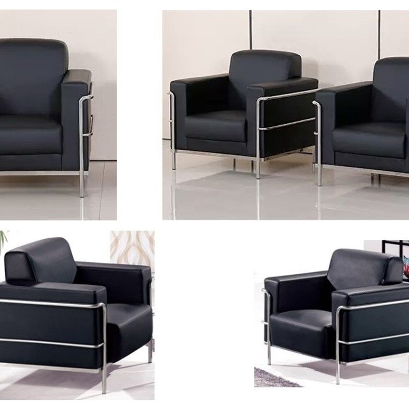 极速优质西皮沙发 简约时尚大厅接待沙发三人位O 113沙发茶几组合