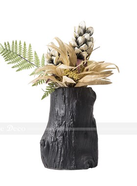 新品北欧简约餐桌干花花瓶摆件家居客厅插K花样板房间创意黑色树