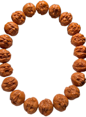 极速龙纹桃核雕刻一念恶僧核雕手串怒佛弥勒佛桃木U手链非小核桃