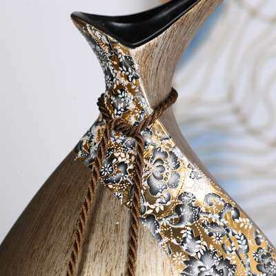 极速欧式陶瓷花瓶酒柜装饰品客厅电视柜玄关入R户门摆件美式贴花