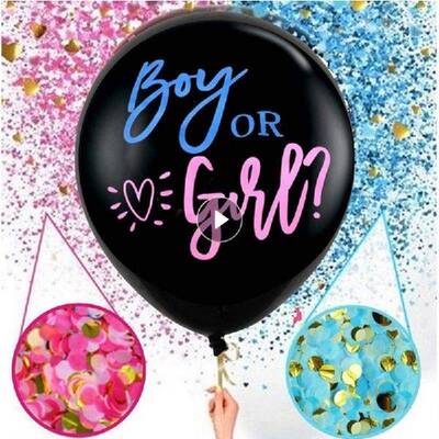新品36inch Gender Reveal Latex Balloons Gender Reveal ZBoy O