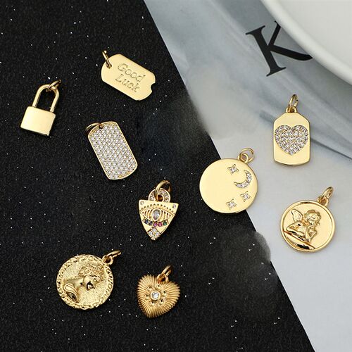 新品Heart Eye Star Charms for Jewelry Making SupplUies Gold