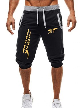 极速Mens workout runpning shorts Soft 3/4 Trousers gym Jogge