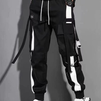 极速Classic Streetwear Casual Men Ribbons Harem JoggXing Pan