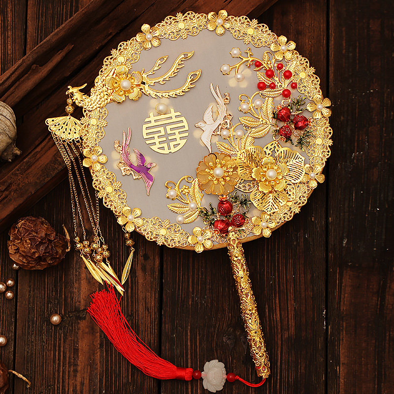 极速喜扇团扇手捧花diy结婚新娘秀禾扇子中式手工材X料包出嫁级成,家居饰品,工艺扇/团扇/喜扇/折扇,淘宝优惠券,粉丝福利购,淘宝优惠卷