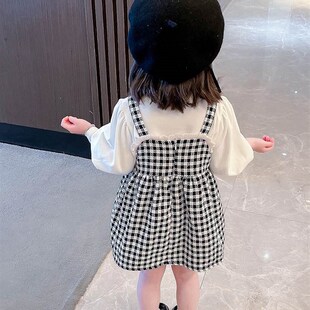 极速女童b连衣裙春装2023新款套装儿童洋气时髦裙子春秋款女宝宝