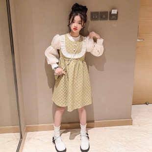 极速女童连衣f裙2023春装女孩休闲裙子套装儿童春秋款洋气公主裙