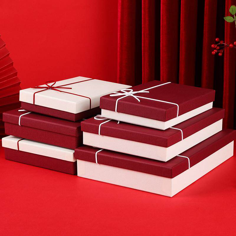 新品酒红色d礼盒空盒睡衣围巾礼品盒空盒子洋装包装礼盒纯色W定制