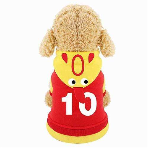 极速宠物狗狗衣服小型犬秋t冬装xl四腿连帽红黄色猫衣服泰迪小狗