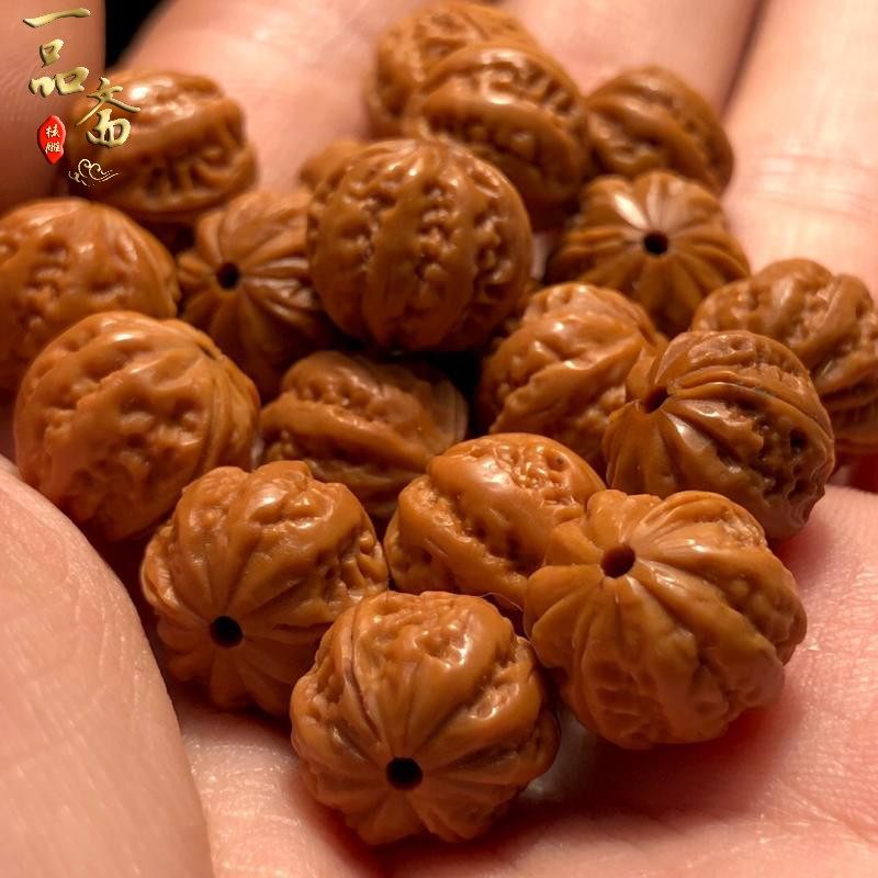 极速猴头手串雕刻j京八棱野生文玩小核桃矮桩蛤蟆头核雕手持非橄