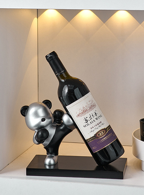 新品暴力熊红酒架摆件轻奢档家居饰品客厅K酒柜电视餐边柜装饰品