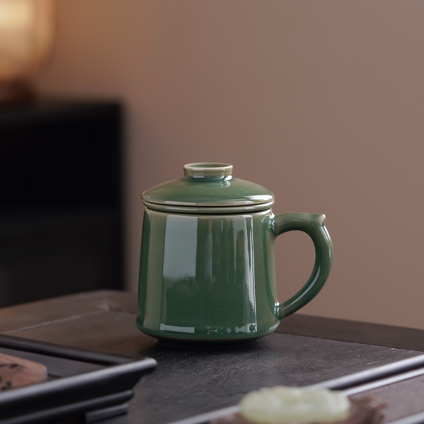 哥窑密釉陶瓷茶杯青瓷办公泡茶杯