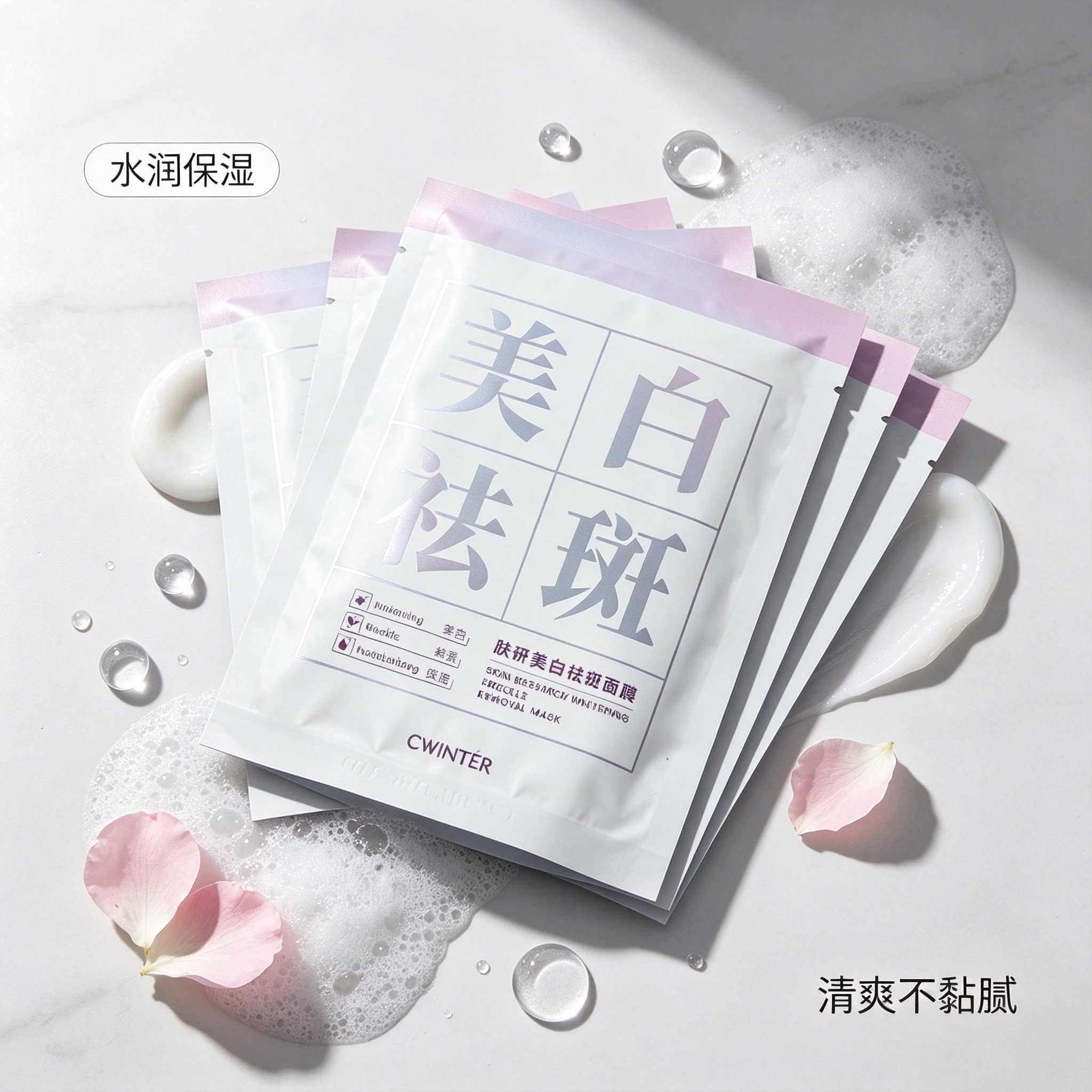 美白祛斑面膜补水保湿美白淡斑男女士专用去黑色素提亮肤色烟酰胺