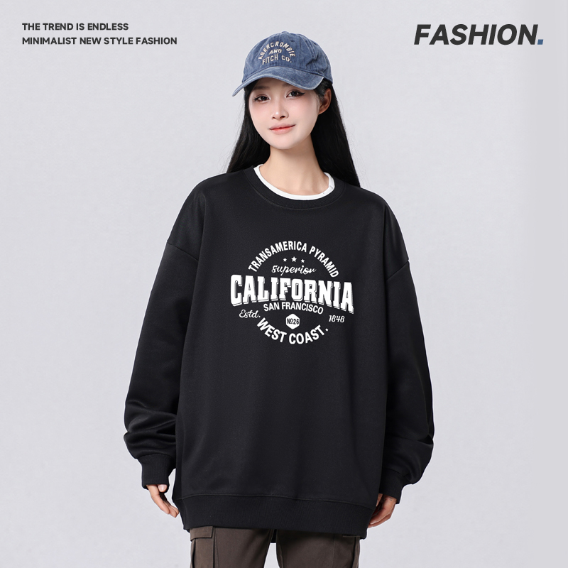 圆领卫衣秋男女多色内搭打底衫上衣宽松简约长袖男士外套男女同款