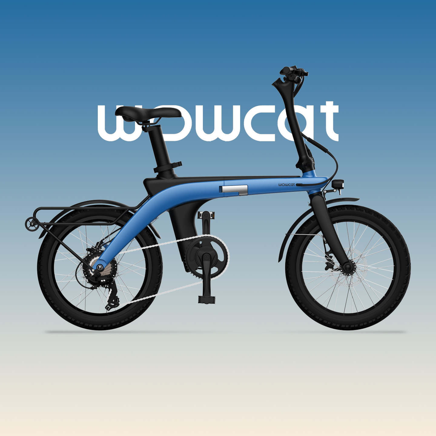 WOWCAT C1电助力折叠自行车蓝色款ebike新型折叠车超轻公路车
