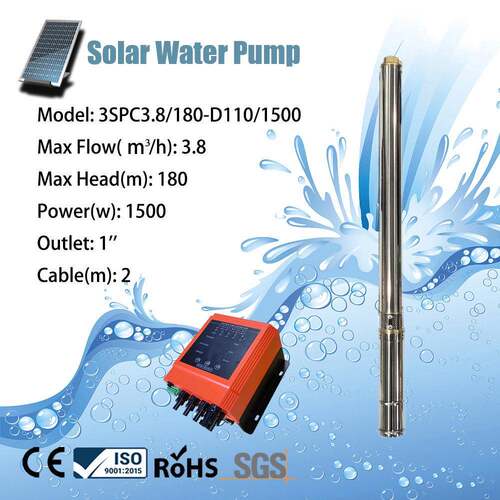 太阳能永磁塑料叶轮潜水泵南亚热门3SPC3.8/180-D110/1500