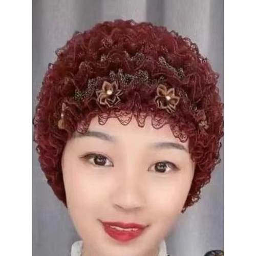 春夏四季款蕾丝小花朵款防尘遮阳老人帽美人帽遮白发妈妈帽包头帽