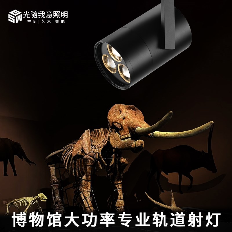 LED宴会大厅博物馆高空车展厅舞台会照明大功率商用轨道聚光射灯