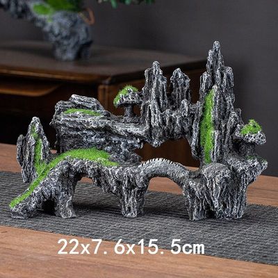 鱼缸造景假山鱼缸造景套餐装饰躲避屋景观石水族箱布景假山石摆件