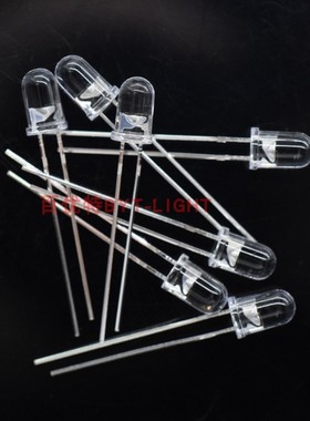 F5mm直插件式水清透明550nm 555nm 3.0V嫩绿色led超亮发光二极管