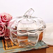 水晶玻璃南瓜酸奶果盅玻璃碗水果盘糖果干果盘带盖碗糖缸果盘创意