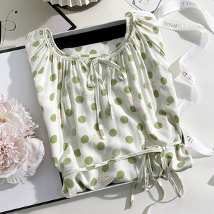 短袖 过膝连体睡衣夏季 绵绸连衣裙 睡裙女春夏棉绸宽松长款 2024新款