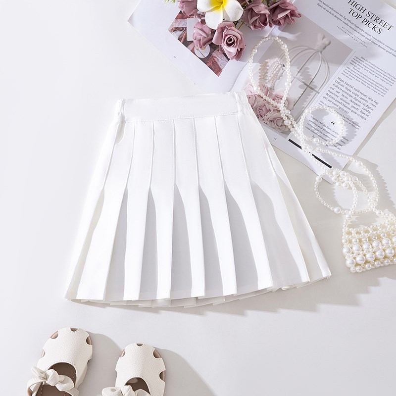 女童半身百褶裙春秋夏季儿童学院风JK制服裙子学生防走光校服短裙