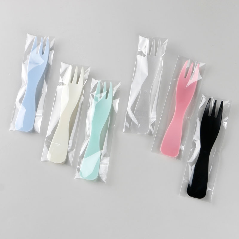 一次性叉子水果叉蛋糕叉西餐点心叉甜品叉单独包装波浪叉500只