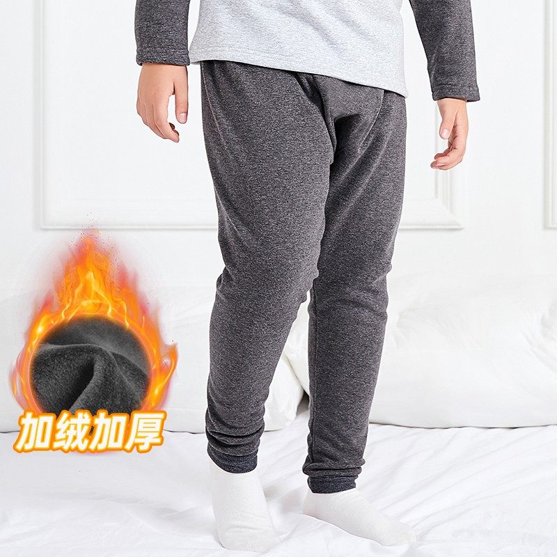 胖男童加绒打底裤中大童保暖裤加肥加大码胖小孩秋裤宽松冬款加厚