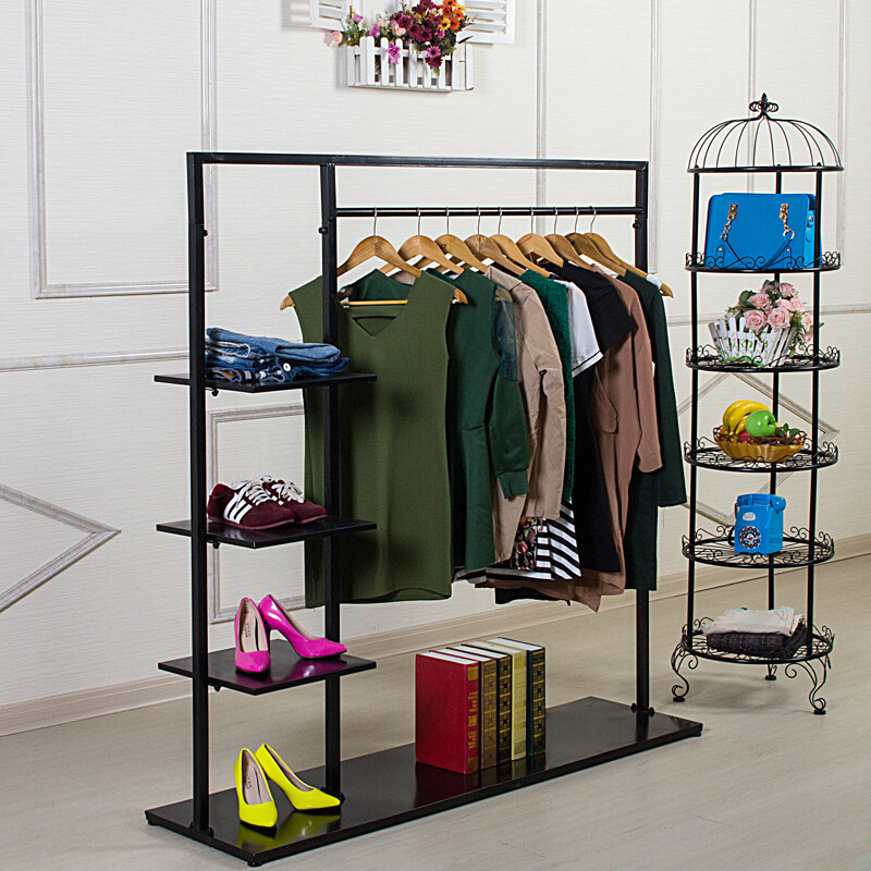 铁艺服装店服装展示架货架落地式靠墙中岛架陈列架鞋包展示架包邮