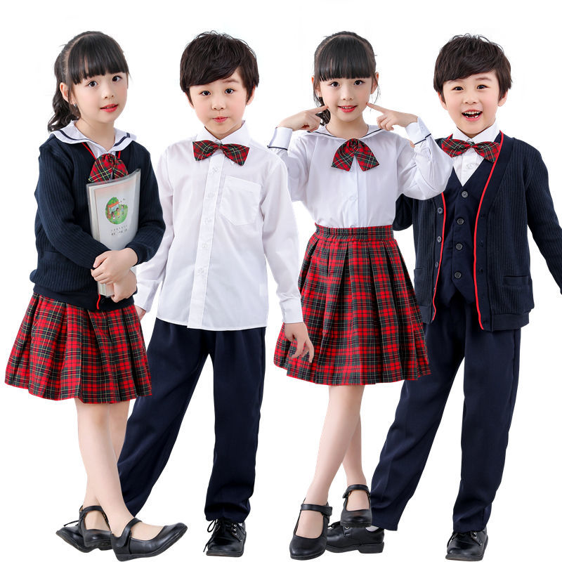 深圳校服礼服小学生男女制服秋冬裙长袖衬衫毛衣外套马甲西裤套装