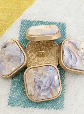 正方金属纽扣百搭西装黑色高档形外套方形女上衣扣子风衣大衣配件