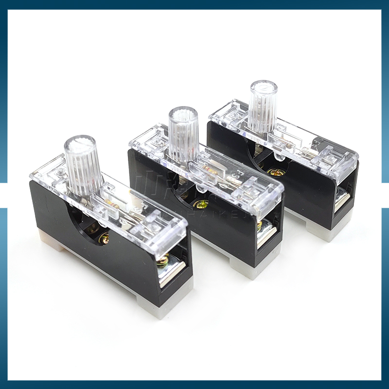 FS-101保险丝座 FS-10带灯保险盒6X30MM保险管卡轨式底座10A 5A2A