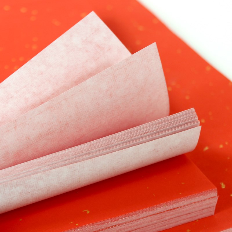 万年红洒金A4A3A2中国红半熟宣纸支持订制印刷做手工