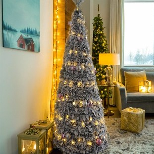 1.2m/1.5m/1.8m可折叠圣诞树加灯光圣诞树可伸缩圣诞树圣诞节礼物