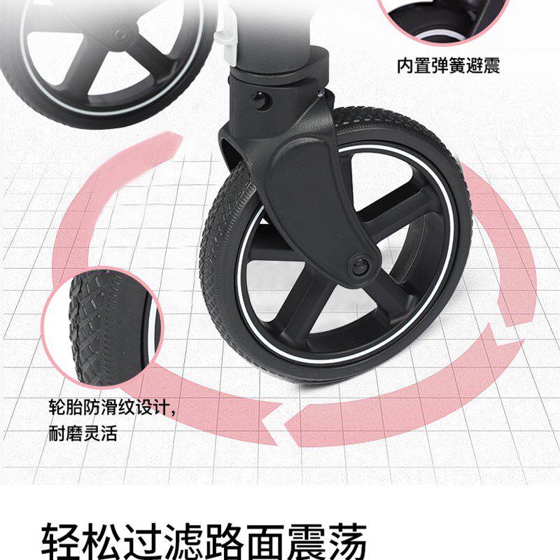 婴儿推车超轻便携新生儿可坐躺铝合金可平躺手推车高景观避震飞机