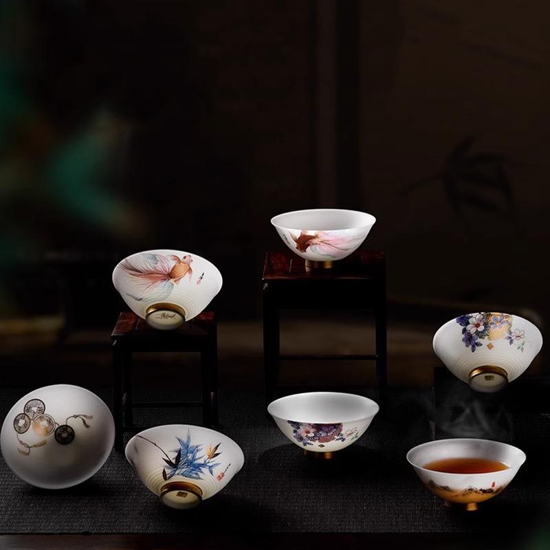 黄旭东大师茶杯冰晶玉瓷薄胎杯子