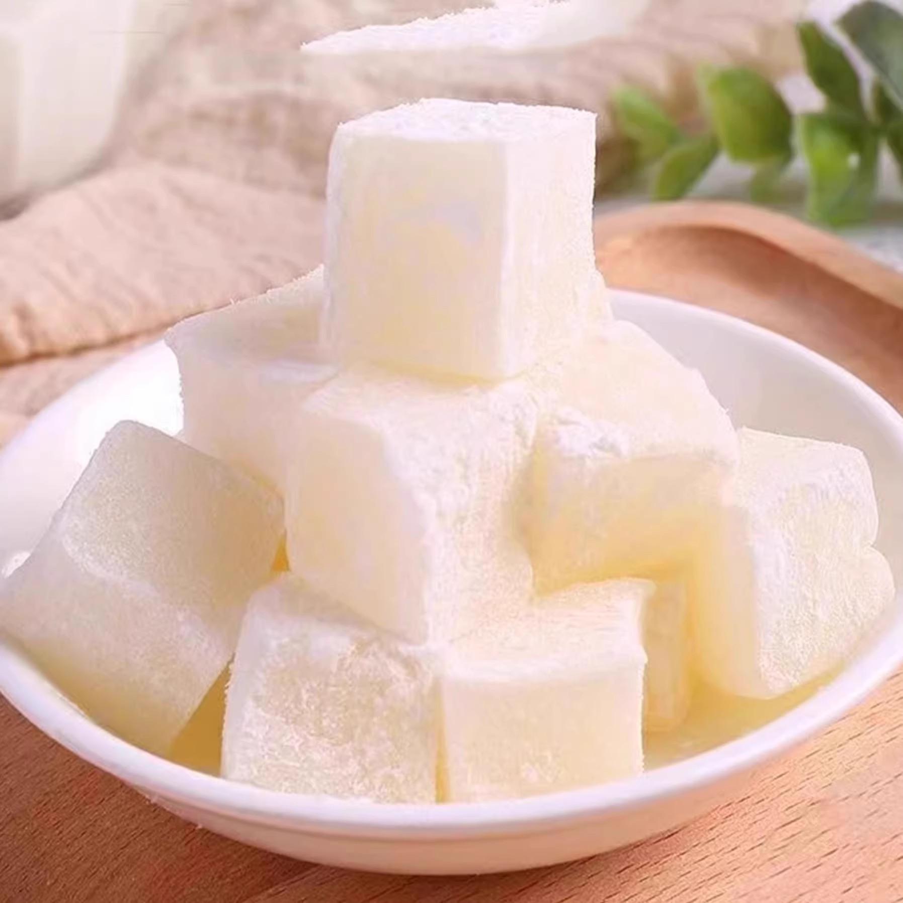 闽南特产桔红糕素食甜点泉州厦门麻糍糯米团凉糍凉糕传统手工点心