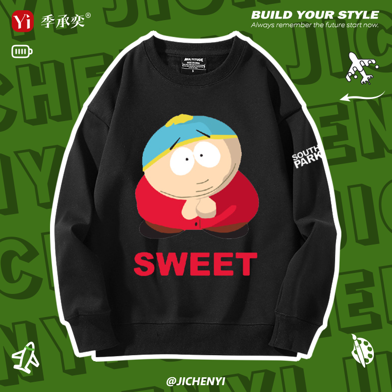 恶搞南方公园动漫周边圆领卫衣男女同款秋冬宽松情侣装长袖外套潮