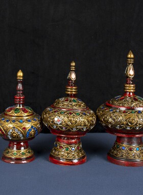 泰国泰式金箔收纳盒家居客厅茶几电视柜H玄关装饰摆件东南亚工艺